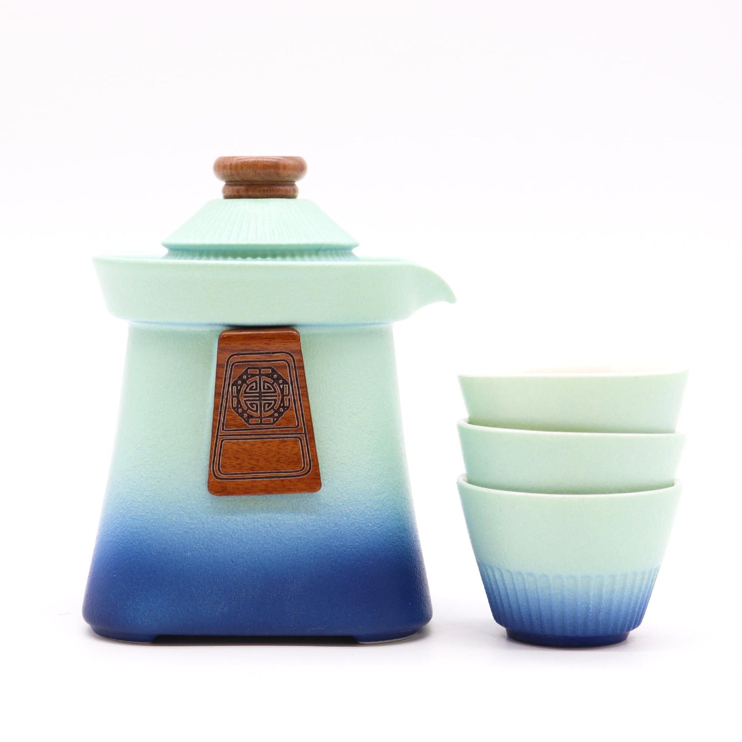 temple teapot set blue heaven ceramic teapot with three cups