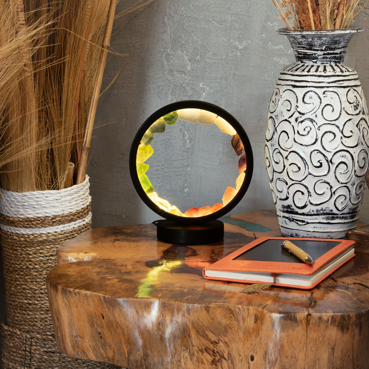 Gemstone Halo Lamp - 7 Chakra - 7 Gems