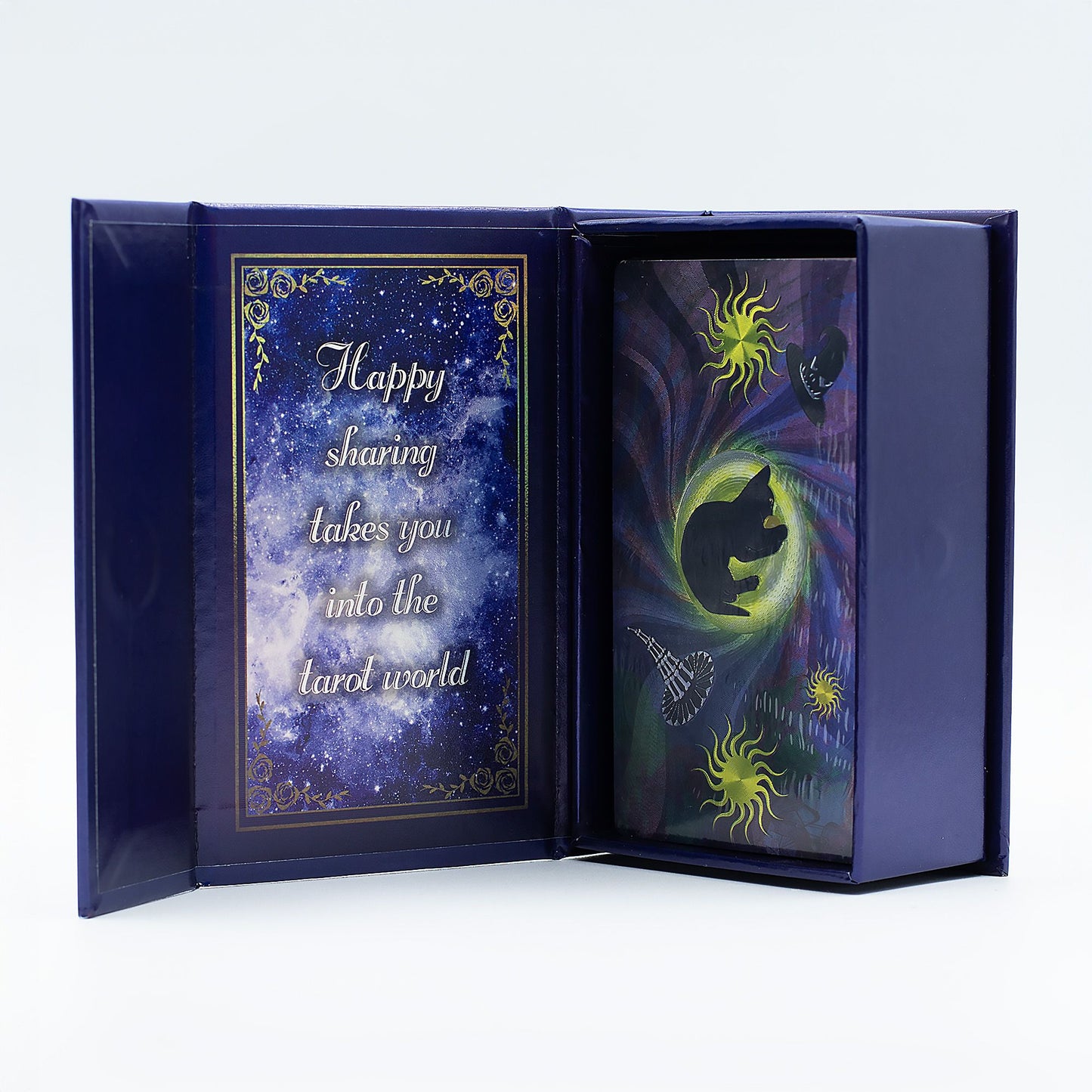 Purple Foil Tarot Card Set – Witch Tarot with Booklet – 78-card witch-themed tarot deck with purple foil detailing, booklet and decorative box