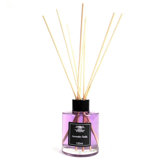 Lavender Fields reed diffuser 120ml with calming floral herbal fragrance for relaxing home scent