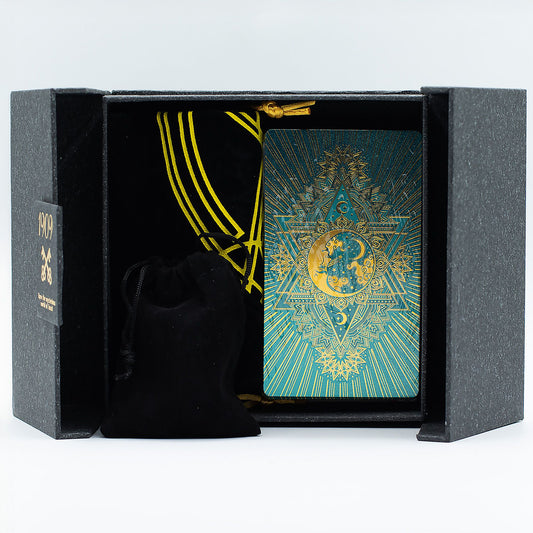 Gold & Turqoise Foil Tarot Card - Gift Set