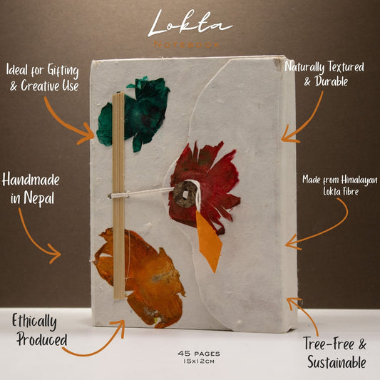 Himalayan Floral Design Lokta Journal Medium