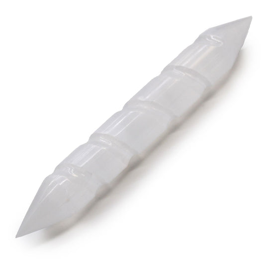 Selenite Spiral Wand Pointed Ends