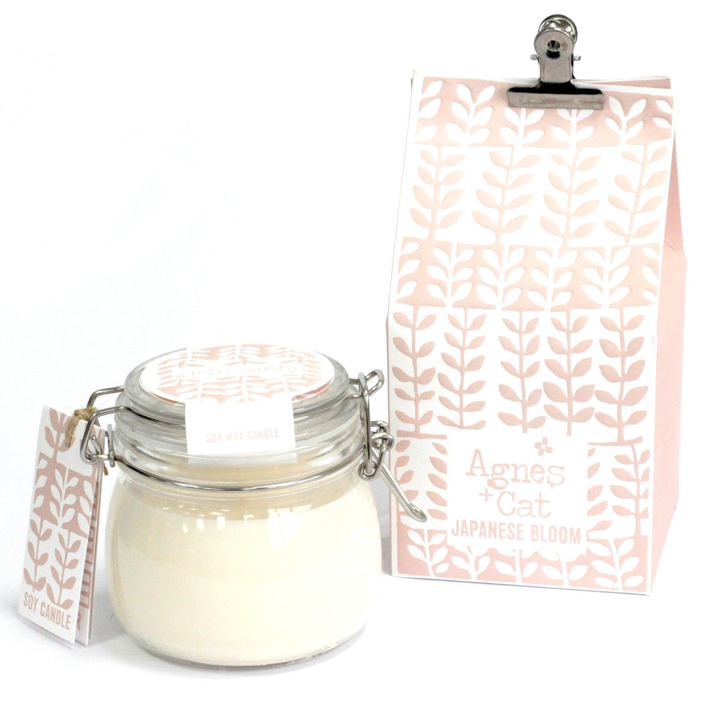 Agnes + Cat Japanese Bloom Kilner Jar Soy Candle – soft floral candle in glass jar