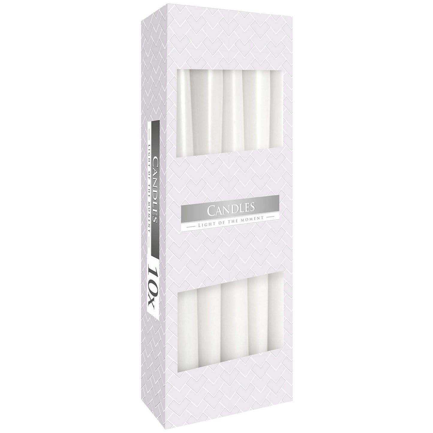 White taper candle 24.5cm paraffin wax ritual candle with approx 7 hour burn time