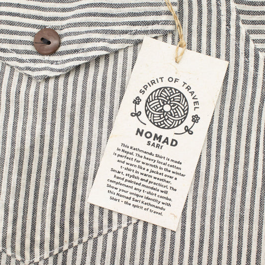 Nomad Sari Grandad Shirt - Grey Stone - Medium