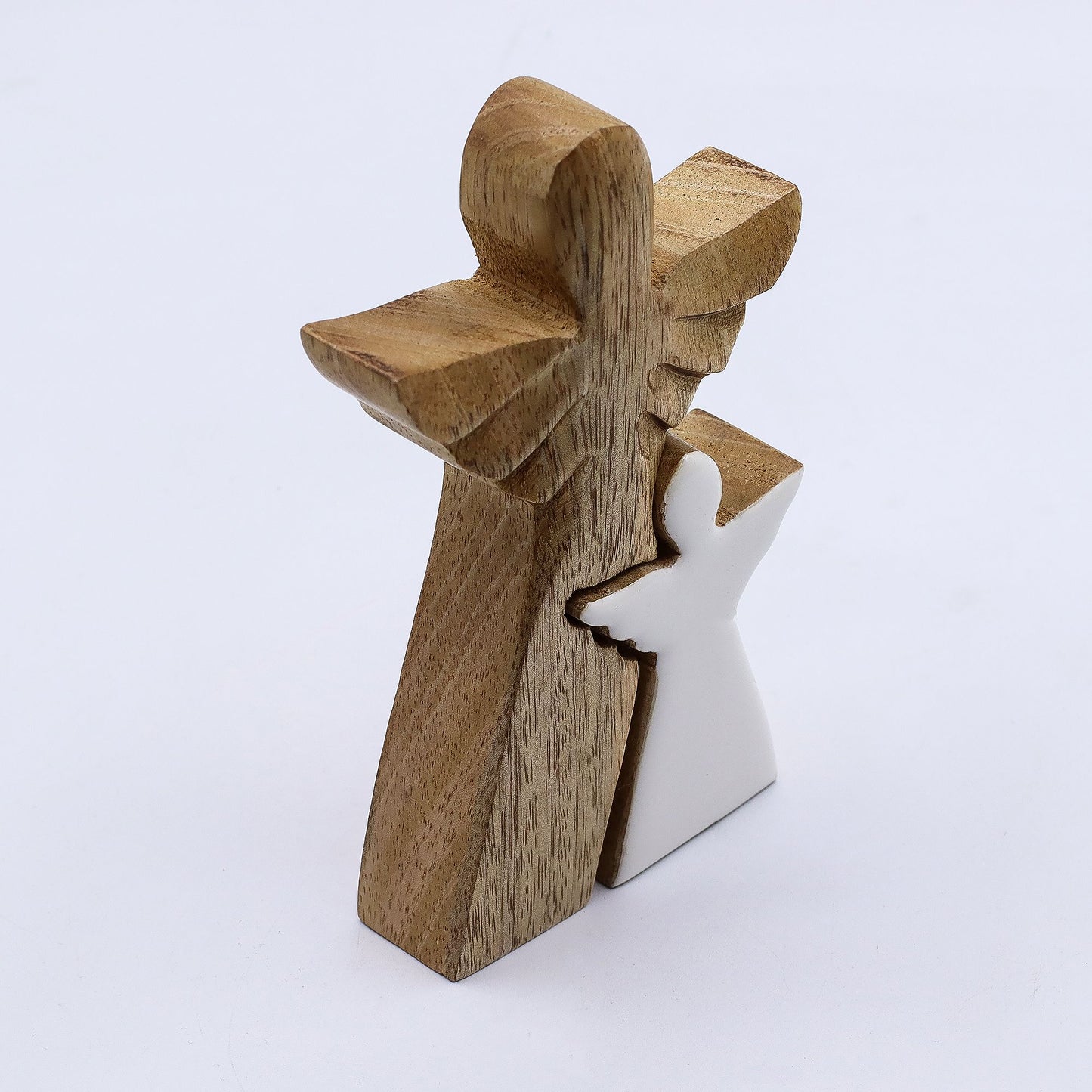 Mango Wood Angel in Angel - Embrace