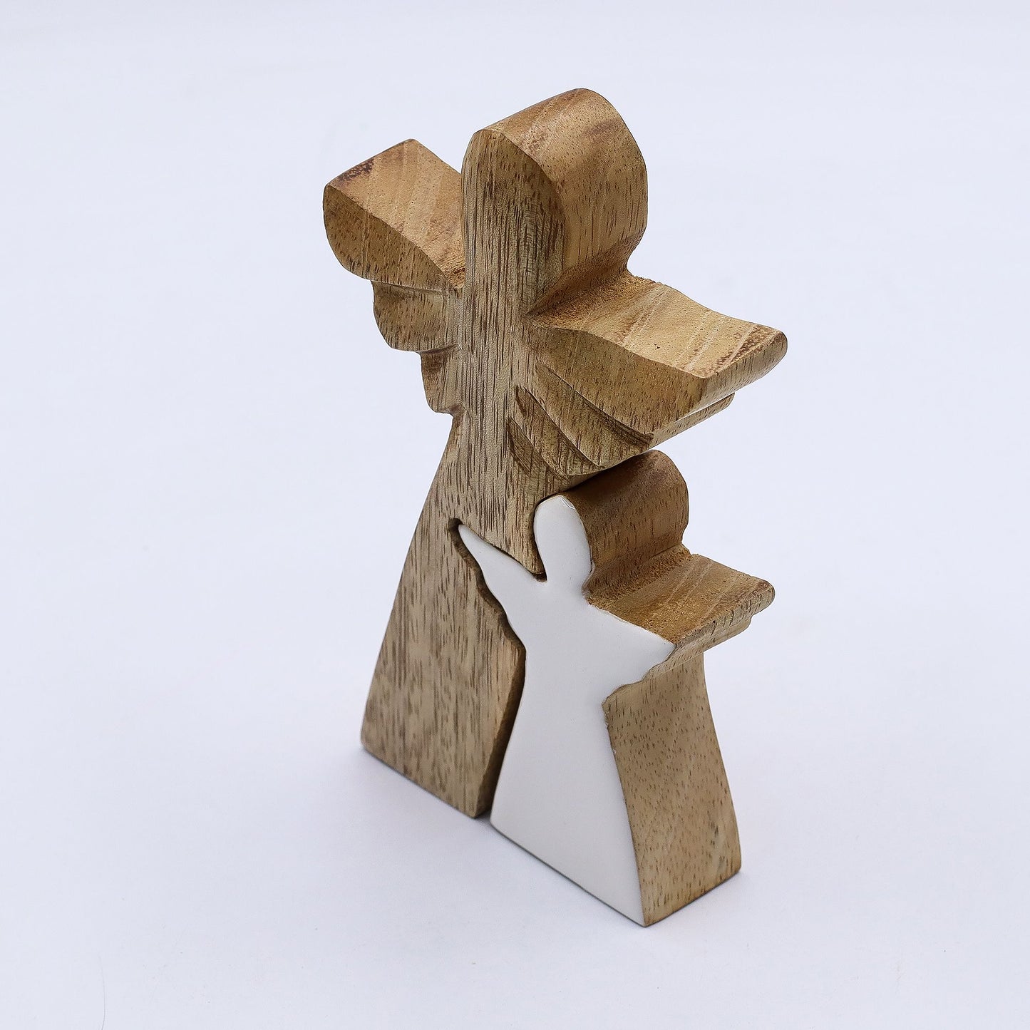 Mango Wood Angel in Angel - Embrace