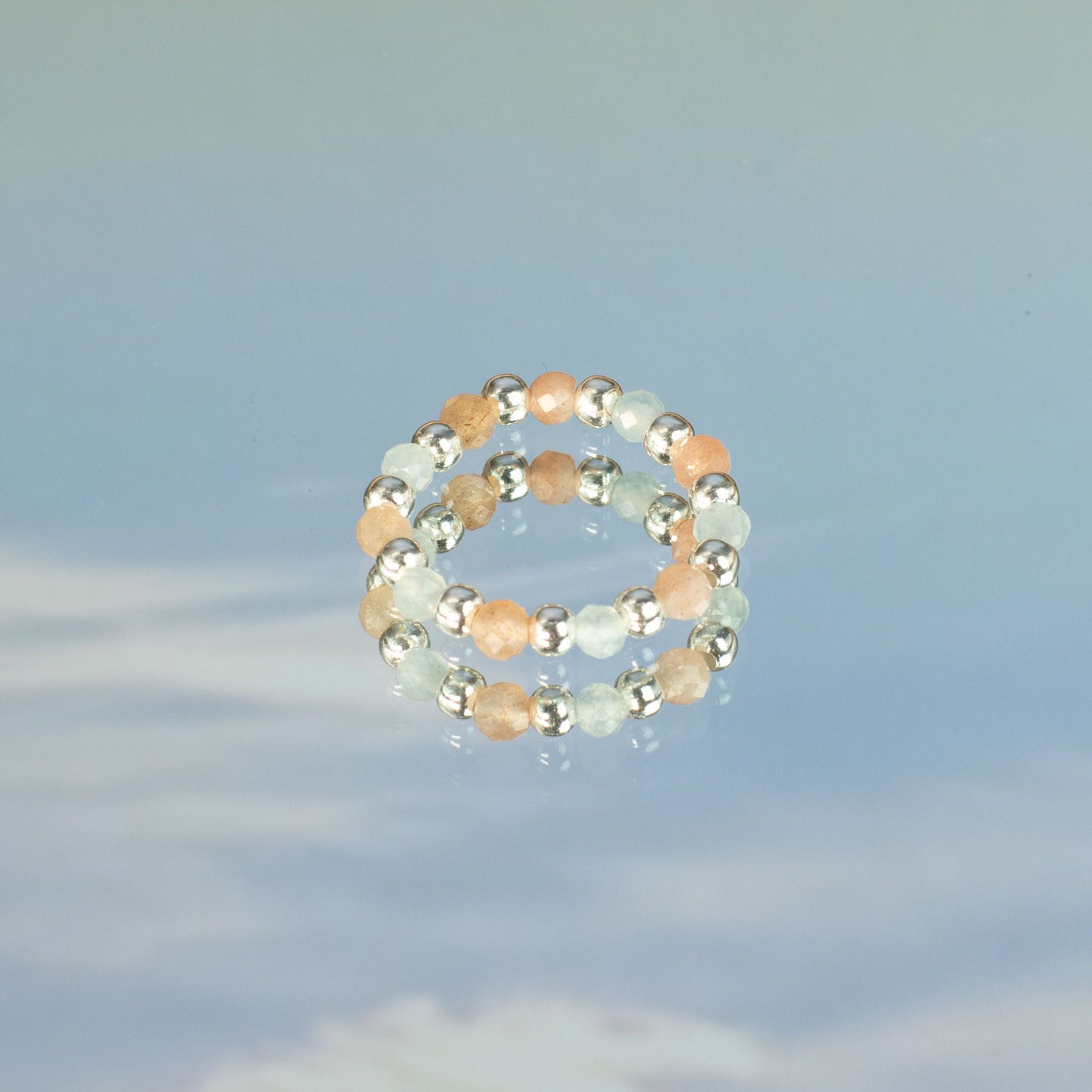 Nymph Spirit Gemstone Ring Set - Sea Sunset