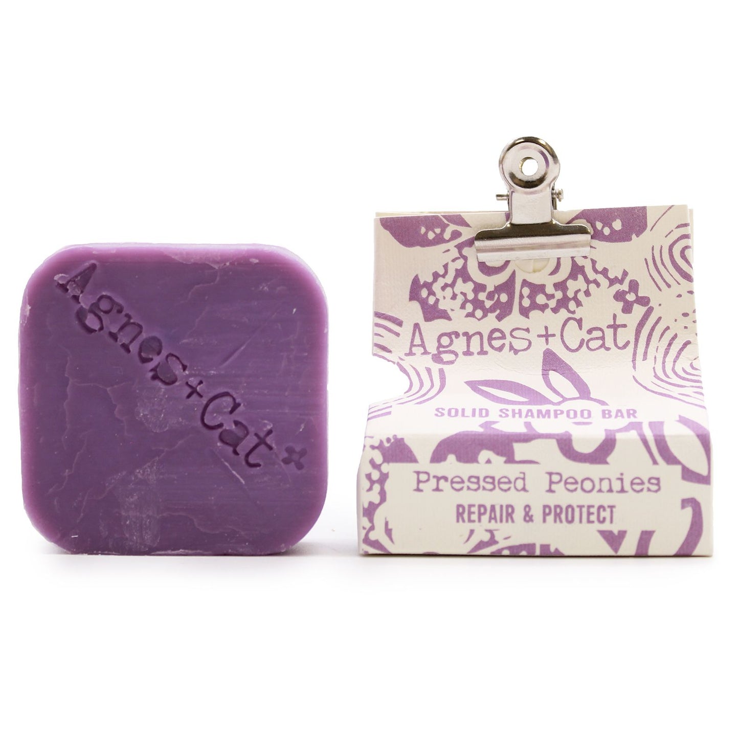 Agnes and Cat pressed peonies solid shampoo bar 60g floral plastic free haircare