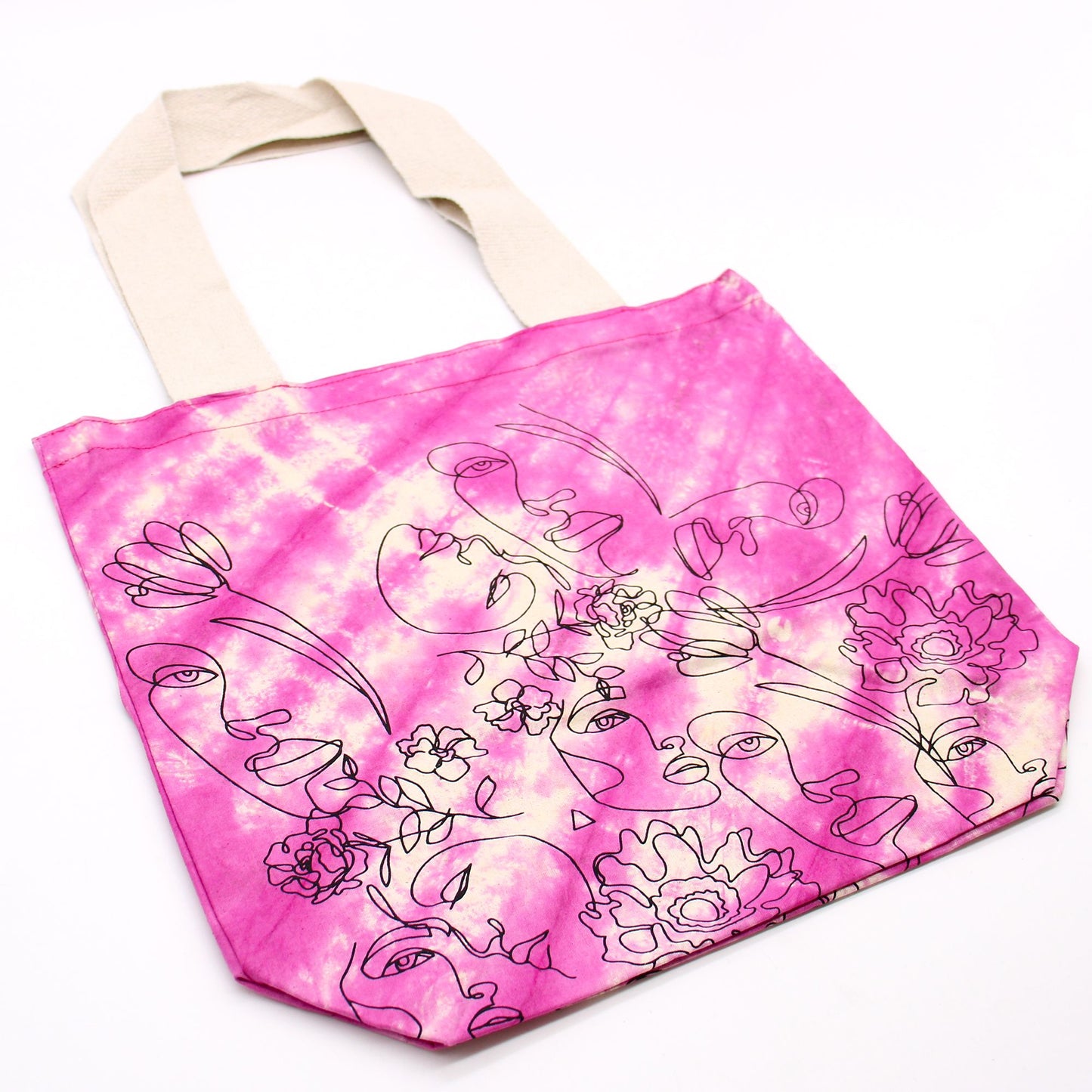 Tye-Dye Cotton Bag - Pretty Face - Magento - Natural Handle