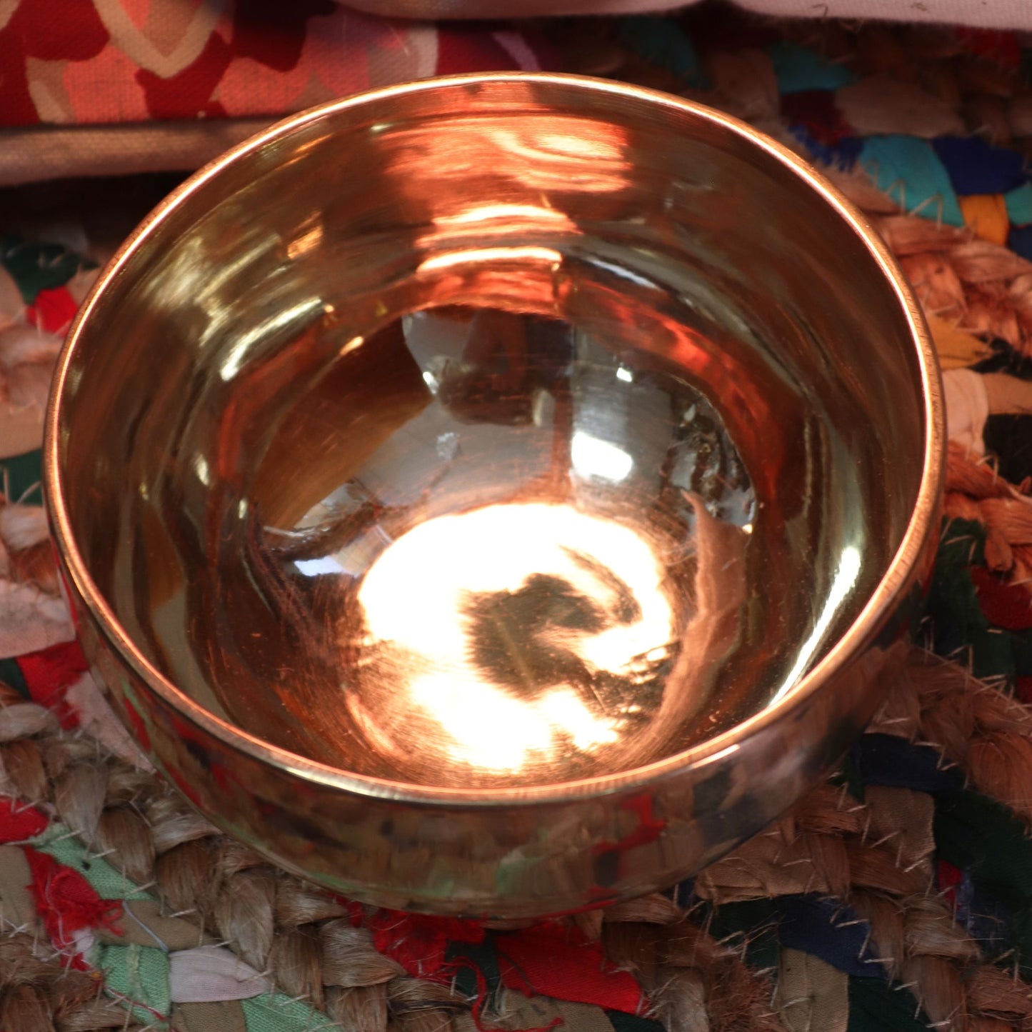 Extra Large Chaken handmade singing bowl — 16 cm copper–tin alloy bowl with polished, hand-hammered finish.