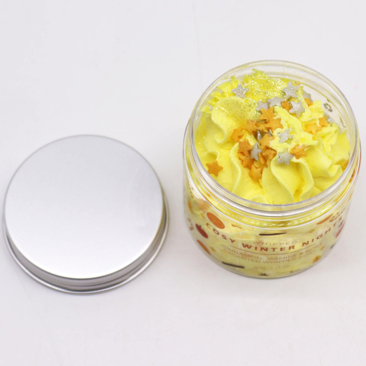 Cosy Winter Nights Whipped Soap 120g with cinnamon, jasmine, vanilla scent and creamy whipped texture