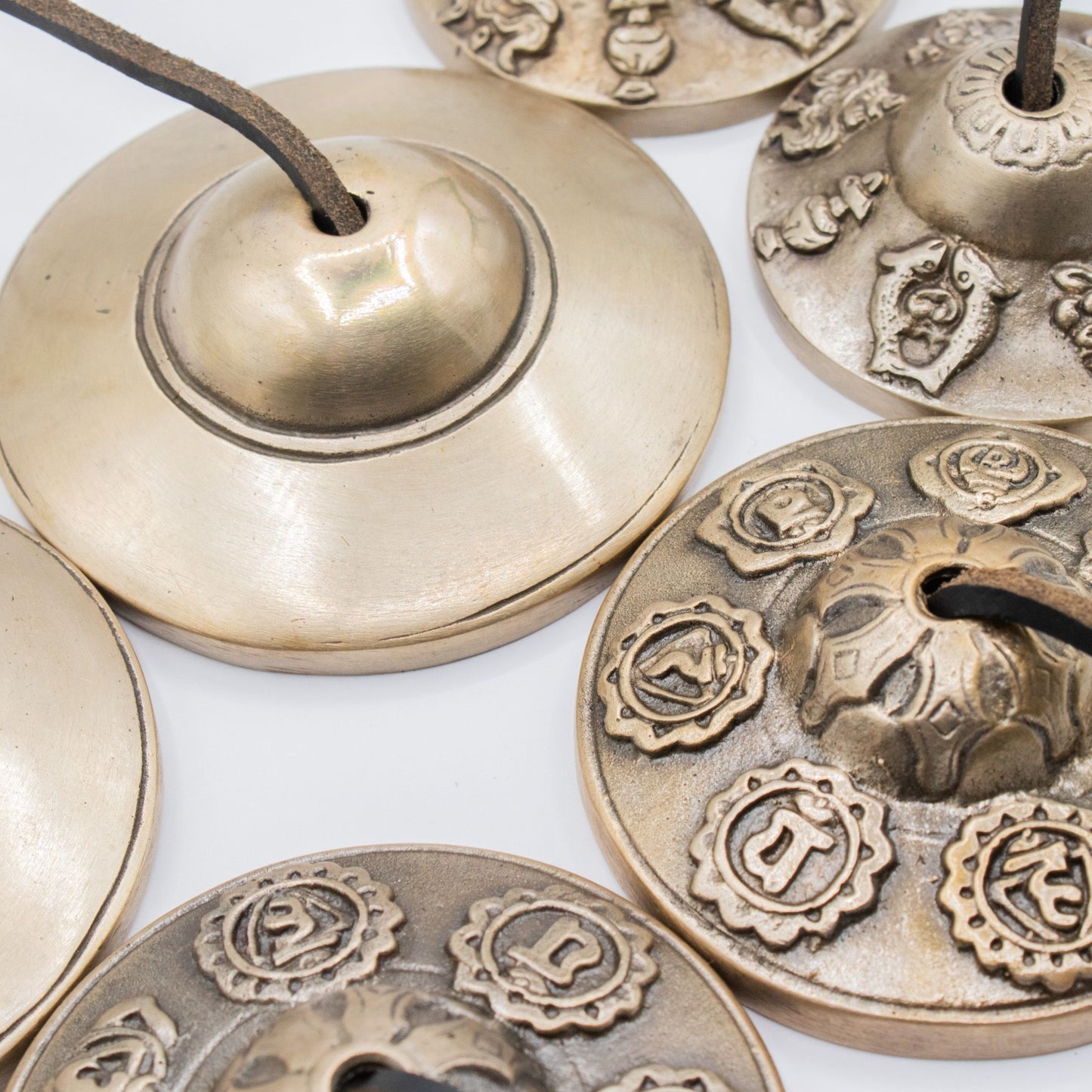 Premium Brass Tibetan Tingsha - Lucky Symbols - approx 6cm