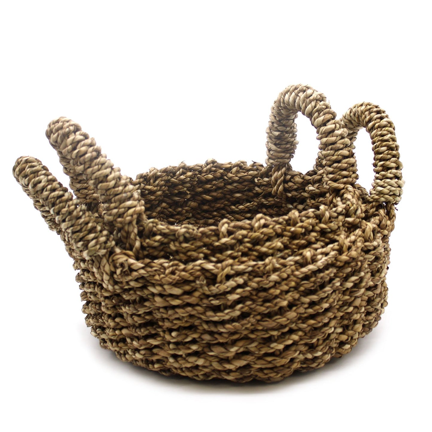Natural seagrass basket set of 2 – woven eco-friendly storage baskets for boho home organisation