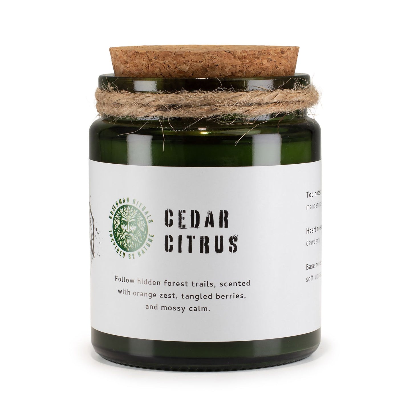 Greenman Woodwick Soy Candle – Cedar Citrus citrus and cedarwood soy candle with wooden wick
