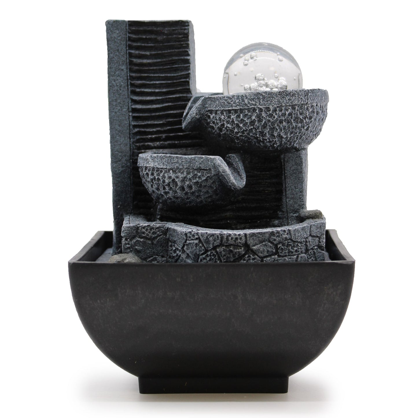 Relaxing pouring pots tabletop water feature with gentle flowing water