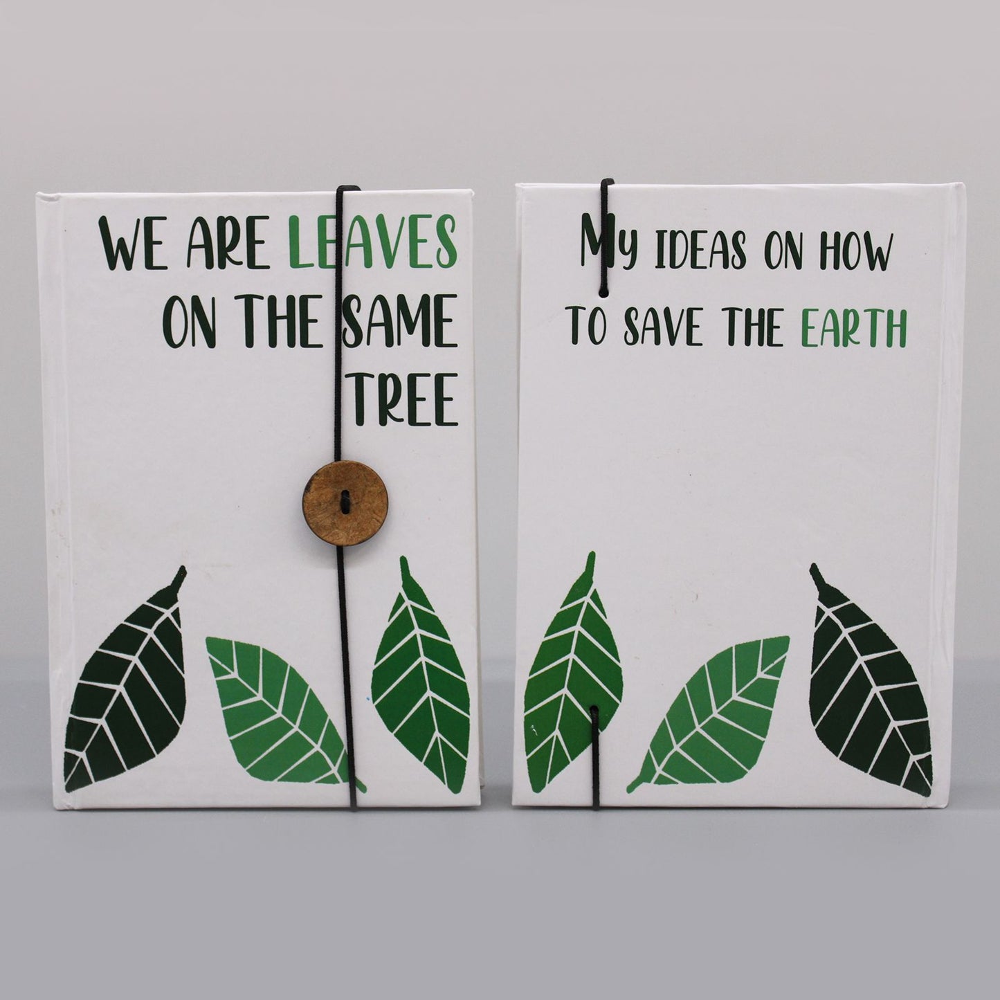 Leaves on the Same Tree Affirmation Notebook – eco journal with strap and button closure