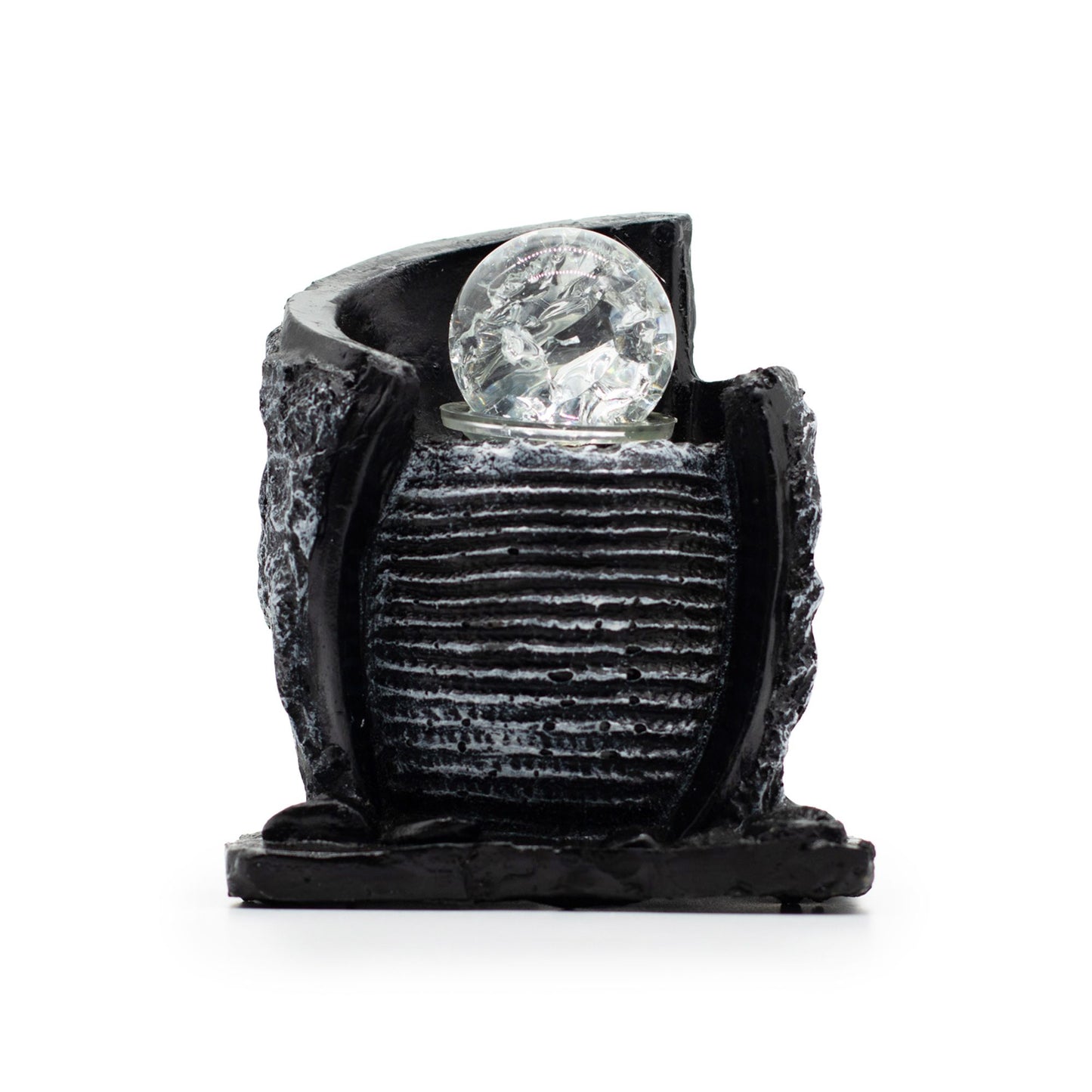 Water pot tabletop water feature with crystal ball light and flowing water