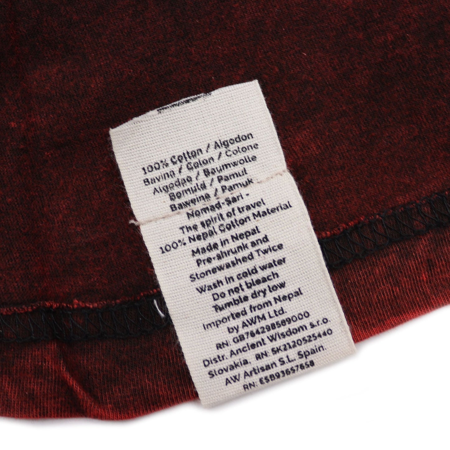 Medium Stone Washed T-Shirt - Mandala - Maroon