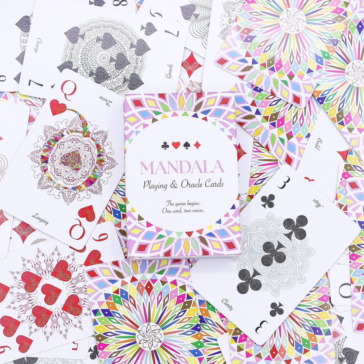 Mandala Playing & Oracle Cards Kaleidoscope Symmetry deck — 54-card playing and oracle set with colourful mandala artwork.