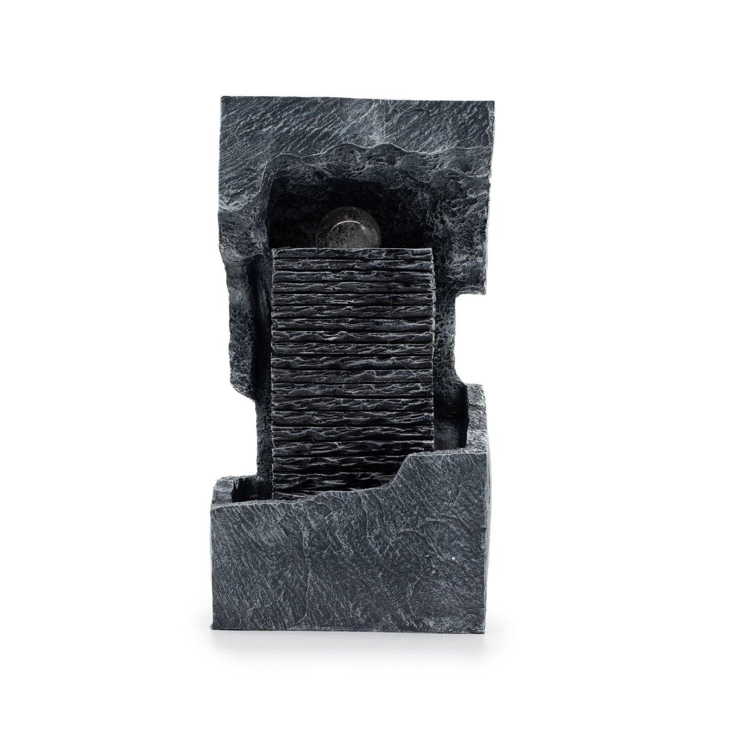 Grand Colour-Changing Crystal Ball in Rock Tabletop Water Feature