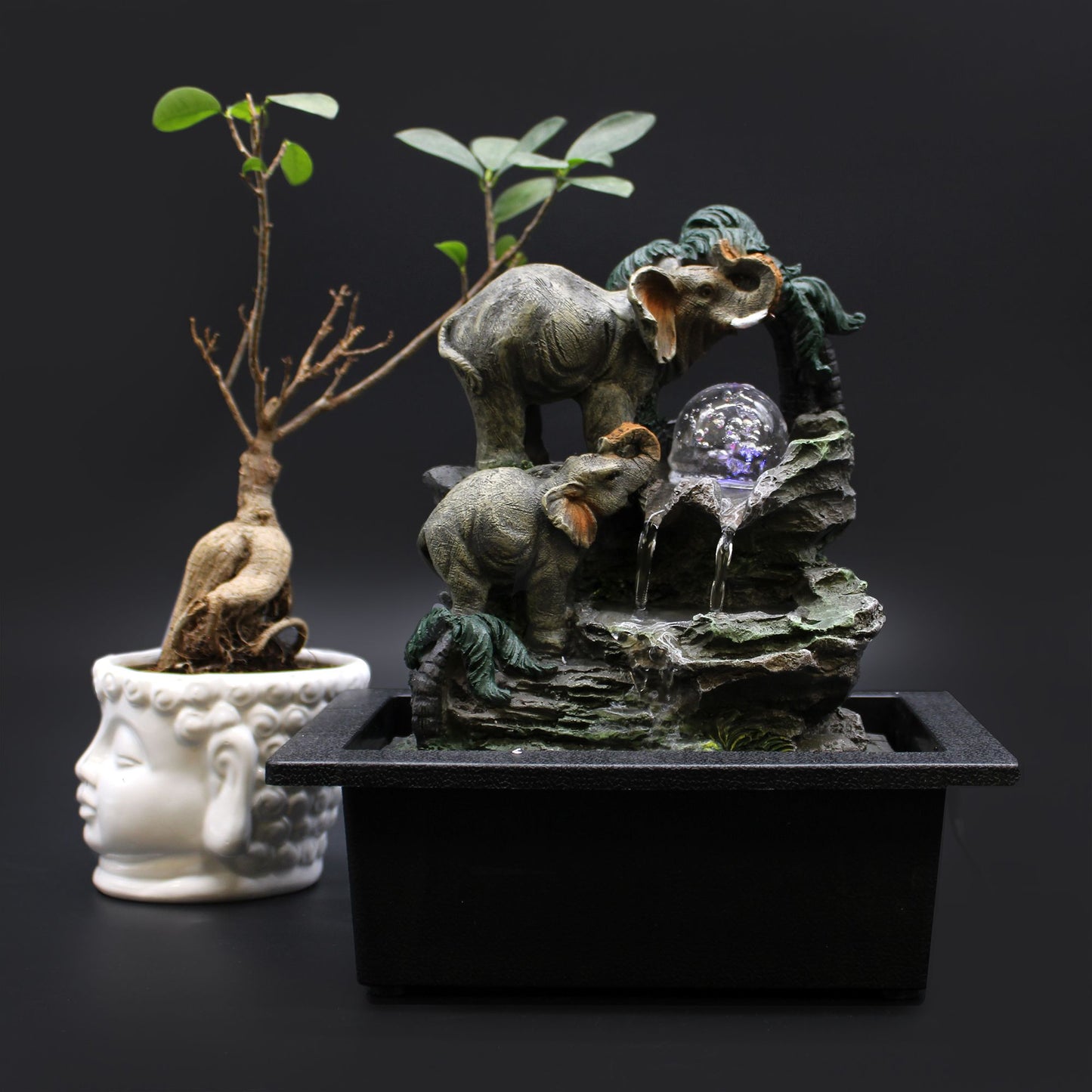 Elephant Family Tabletop Water Feature