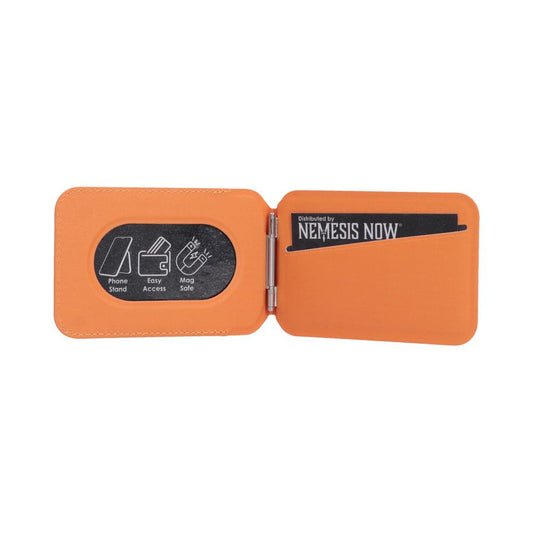Naruto Ramen MagSafe Card Holder - Orange card holder unfolded flat with inner panels visible