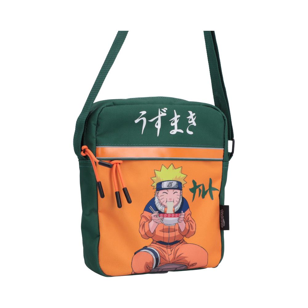 Naruto Ramen Crossbody Bag - Side view of Naruto ramen panel and strap fittings
