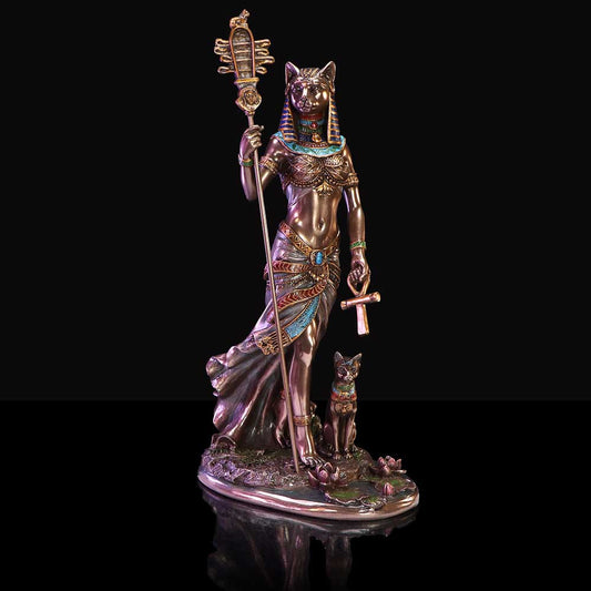 Bastet Goddess of Protection Bronzed Figurine