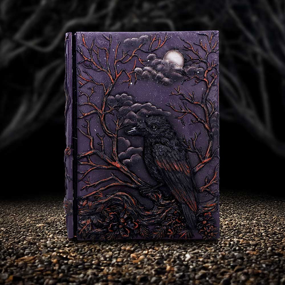 Ravens Grimoire Journal mystic resin cover blank page writing notebook