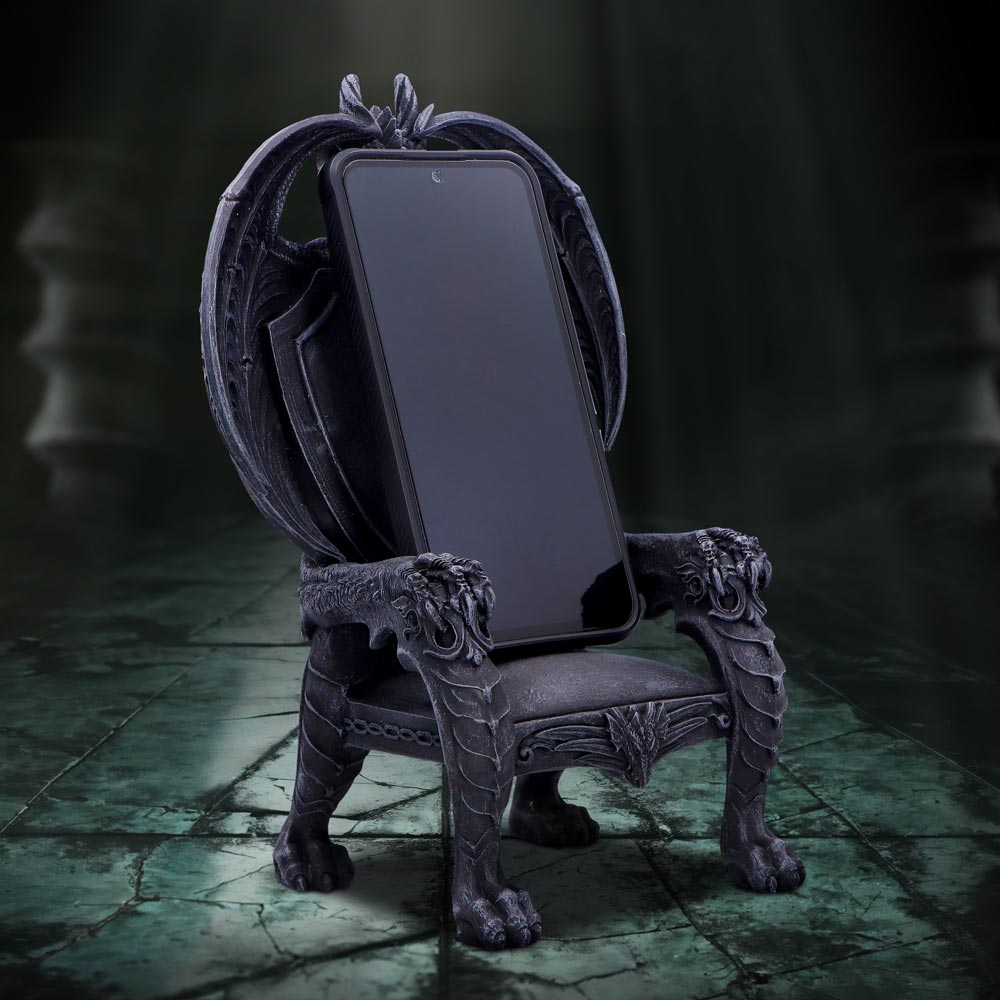 Ironscale dragon throne phone holder with detailed dragon motif
