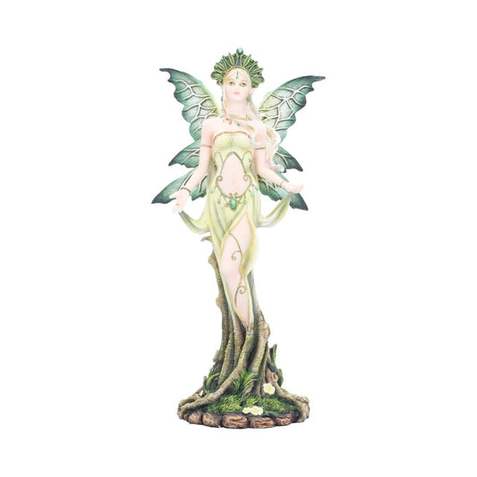 Forest Guardian Woodland Fairy Figurine - Closer front of leafy wings and floral base