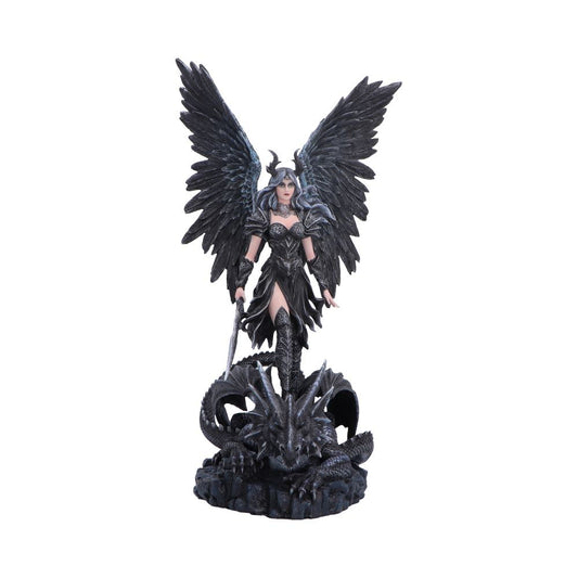 Blackwing Sovereign Gothic Winged Figurine - Front showing winged sovereign above curled dragon