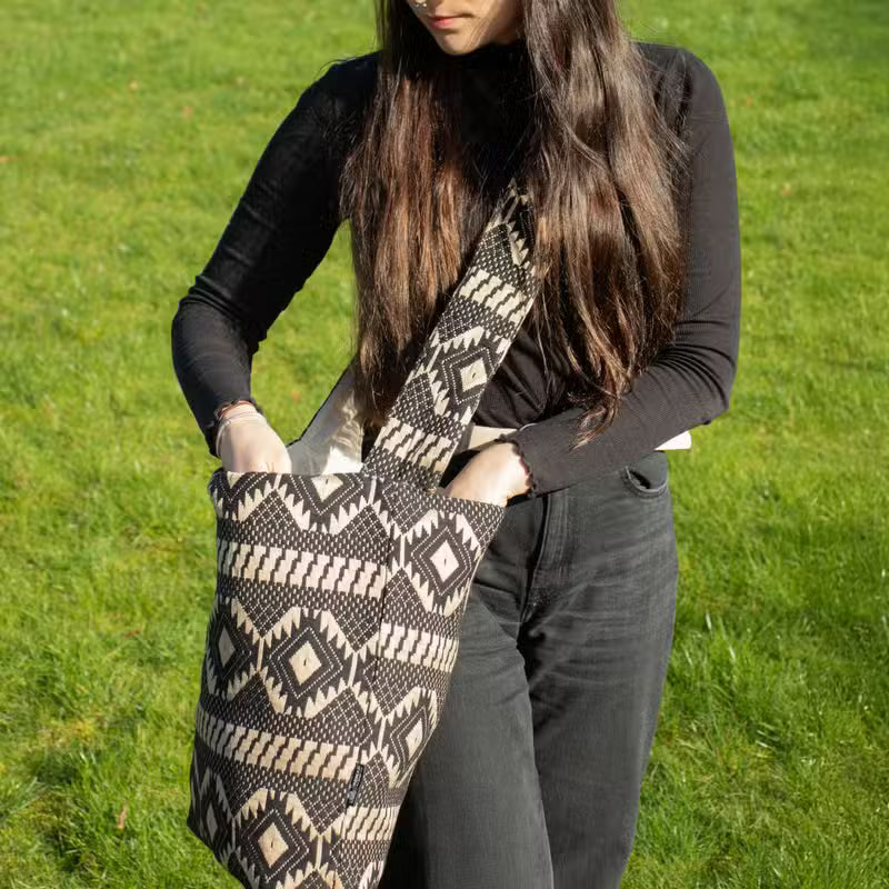 Nomad Sari Jacquard Natural Nomad Carryall Bags - Desert Loom
