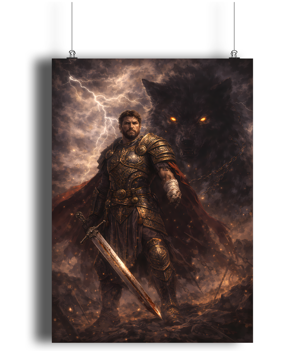 Tyr Norse art print A4 god of courage mythology wall art