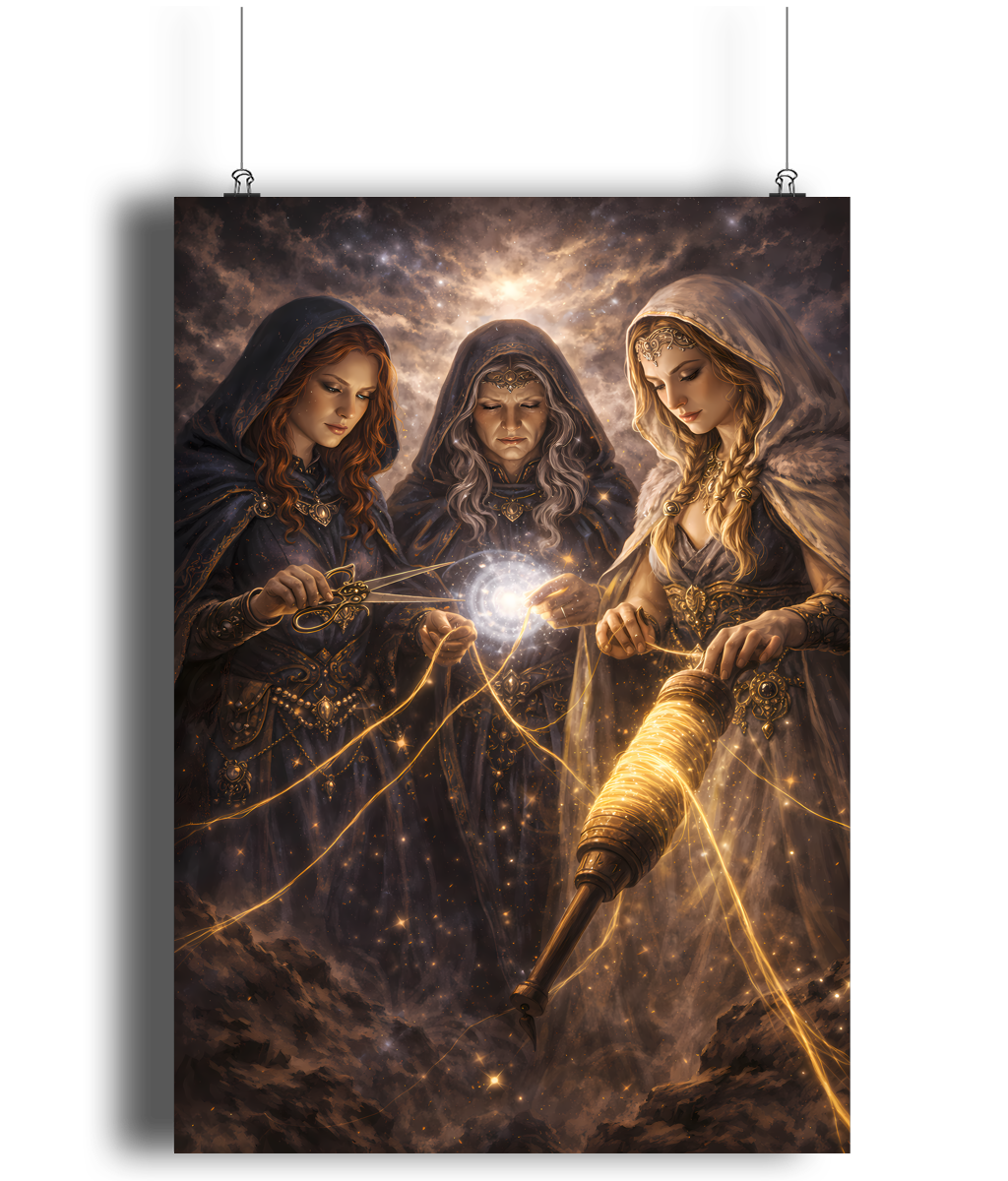 Norns Norse art print A4 fate mythology wall art