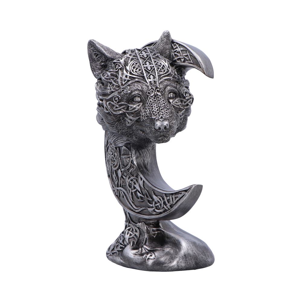 Celtic Crescent Wolf And Moon Figurine