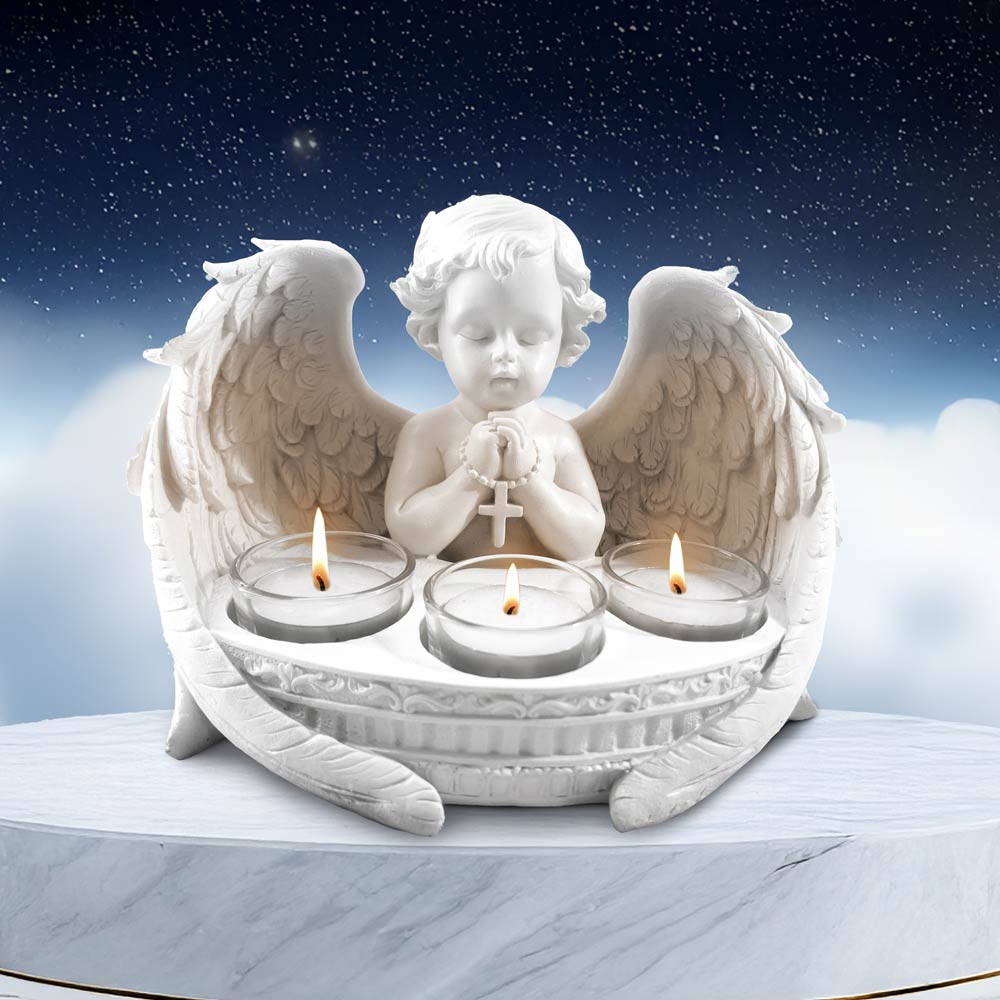 Prayers to Heaven tea light holder angel-inspired spiritual home décor
