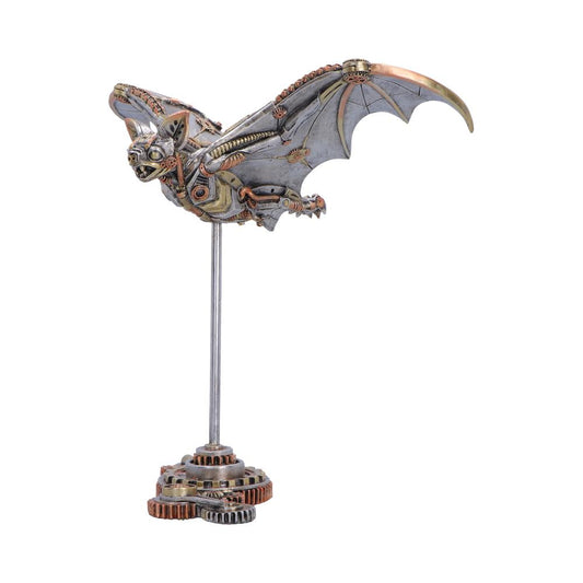 Nocturne Machina Steampunk Bat Figurine - side showing spread wings and upright support