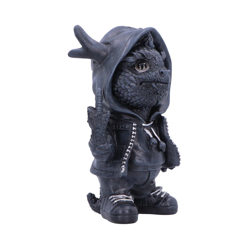 Playing with Fire Rebellious Dragon Figurine - side showing raised hand and casual clothing