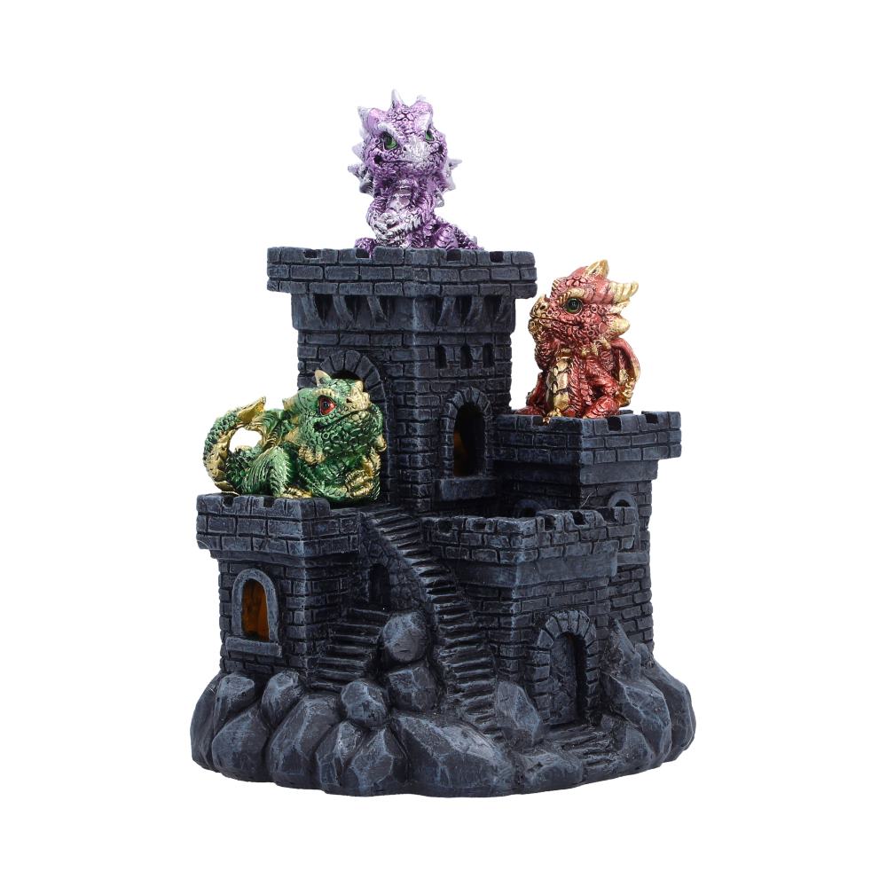 Dragonlings Keep Light-Up Castle - opposite angle showing the green dragon beside the central tower