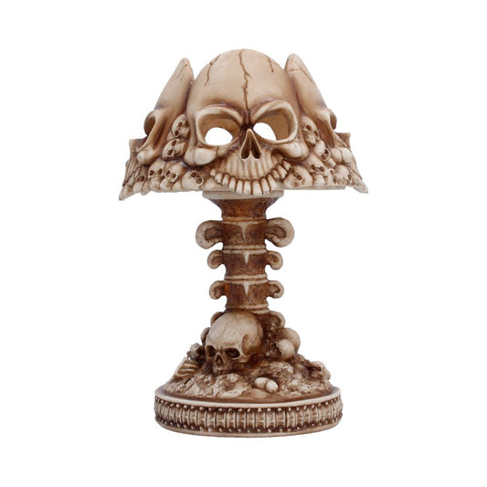 Last Light Bone Skull Lamp - front with bone-coloured skull shade and spine
