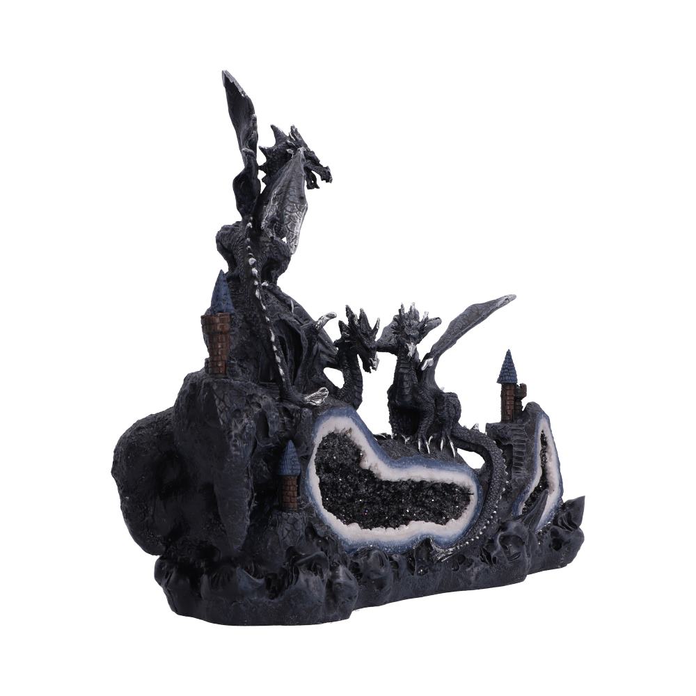 Midnight Geode Guardians Dragon Ornament - opposite side of the three guardians and crystal-inspired scenery