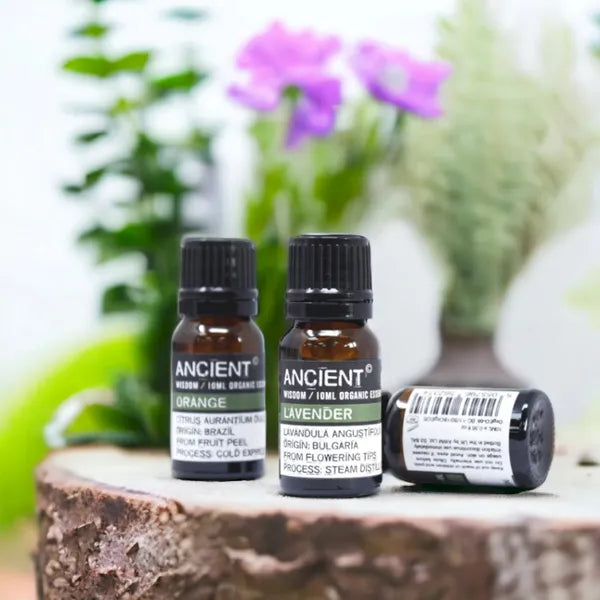 Organic Essential Oils collection featuring organically grown botanical essential oils for aromatherapy, diffusers, and home fragrance.