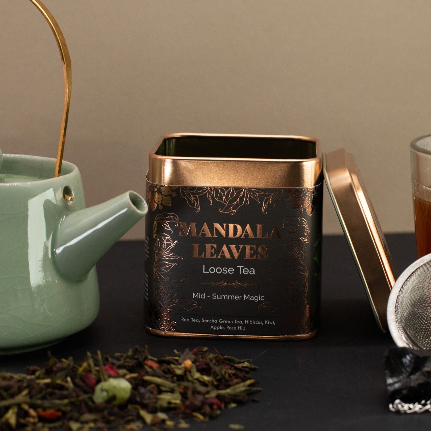 Loose Tea Leaves collection – herbal blends, green tea and fruit infusions for mindful loose leaf brewing
