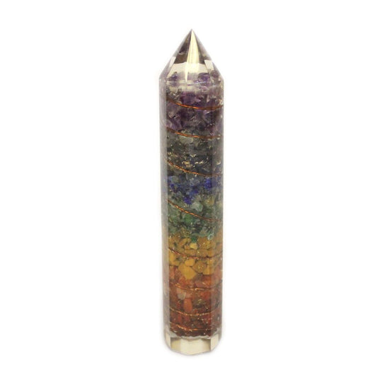 Orgonite Power Wand 15cm Copper and Gemchips