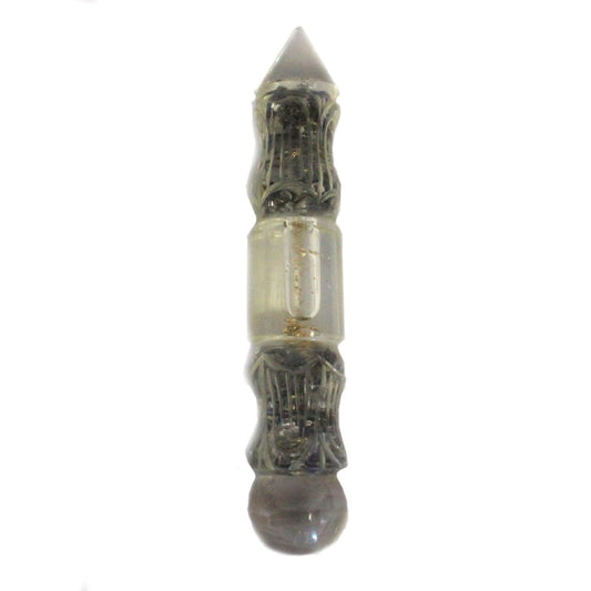 Orgonite Water Wand Carved with Copper and Gemchips