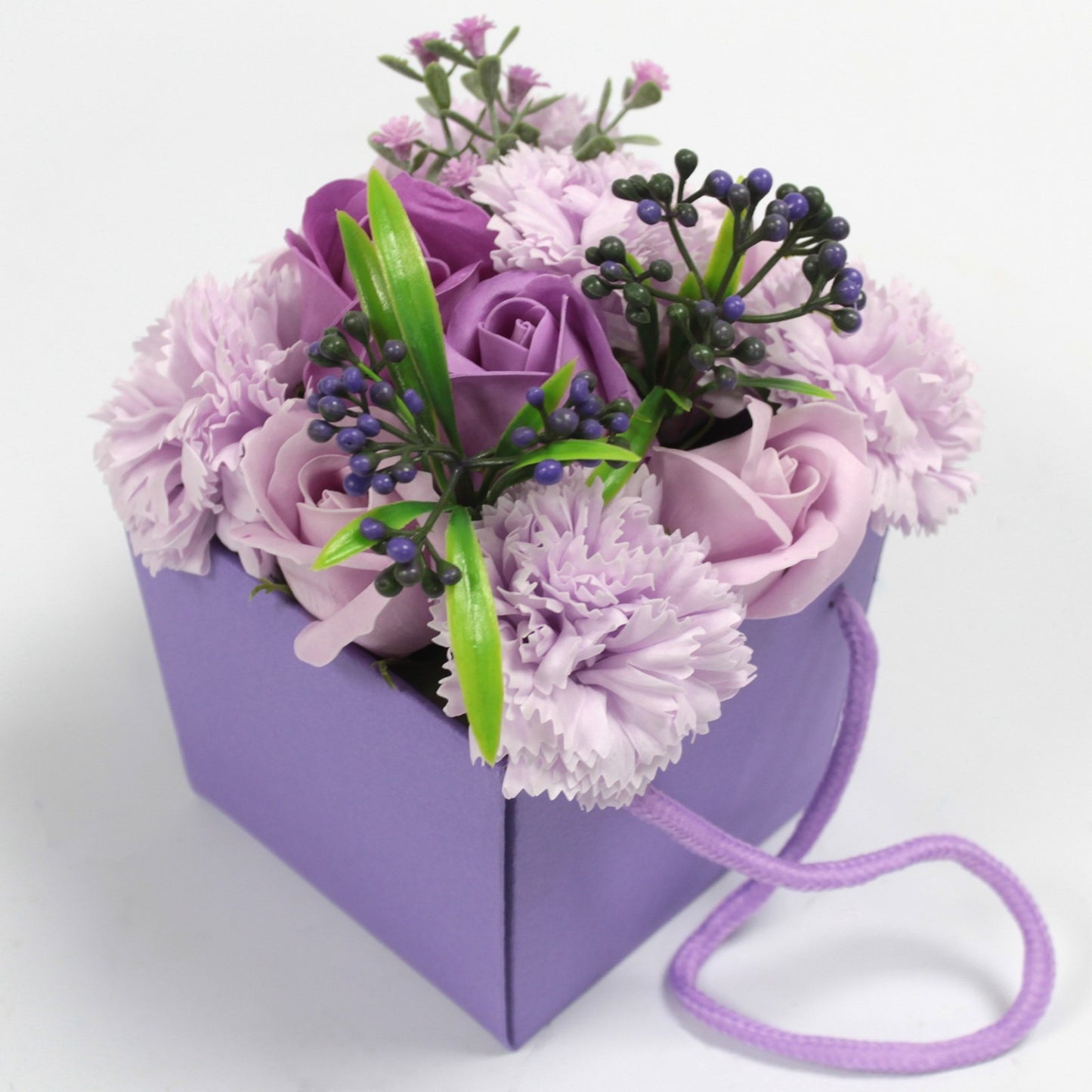 Soap Flower Bouquet - Lavender Rose and Carnation