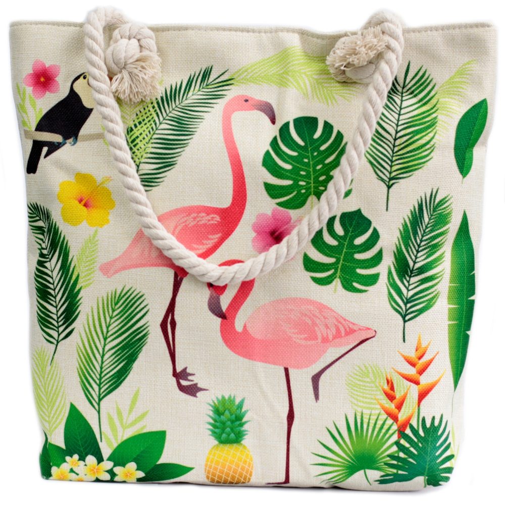 Rope Handle Bag - Flamingo and More